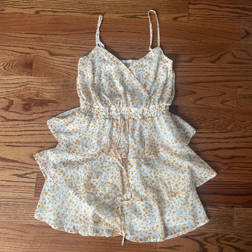 yellow flower Francesca sun dress